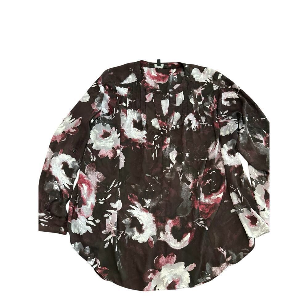 Simply Vera Floral Top Size 1X 100% Polyester